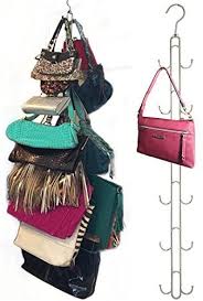 This video will take you through more handbag storage ideas to suit your closet. Amazon Com Over Door Hanging Purse Storage Organizer Purse Hanger For Closet Heavy Duty Chrome Holds 50lbs Rotates 360 For Easy Access Purses Handbags Crossovers Backpacks 12 Hooks Home Kitchen