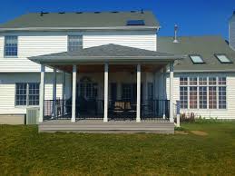 Jack rafters attached to hip rafters at corner. Covered Deck Ideas Hip Roof Traditional Porch Cleveland By Jm Design Build Houzz
