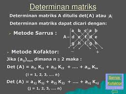 Determinan Matriks Materi Determinan Contoh Soal Determinan Ppt Download
