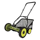 MJ501M Manual Reel Mower w/ Grass Catcher, 18 Inch  Sun Joe
