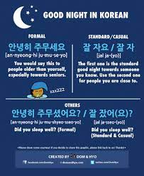 Understanding the korean honorific system. How To Say Good Night In Korean Learn Korean With Fun Colorful Infographics Dom Hyo