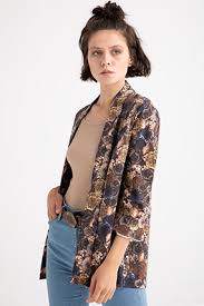 278 A Cicek Desenli Bayan Ceket Women S Top Tops Kimono Top