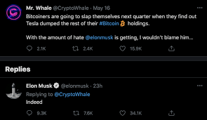 Tesla ceo elon musk has changed his twitter bio to mention only bitcoin. Nrjntm2x0bvg M