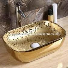 Modern bathroom basin & pedestal sink. China Luxury Ceramic Print Design Retangle Golden Bathroom Wash Basin Sink On Global Sources Art Basin Wash Basin Gold Art Basin