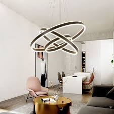 Buy led contemporary ceiling chandeliers and get the best deals at the lowest prices on ebay! Modern Circular Acrylic Led Chandelier Lighting Three Ring Contemporary Ceiling Pendant Light For F Circular Chandelier Circular Dining Room Living Dining Room