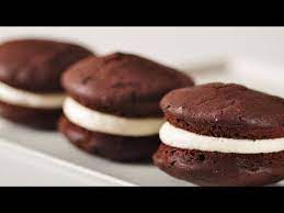 Chocolate Whoopie Pies With Marshmallow Icing Recipe Chocolate Dessert Recipes Whoopie Pie Recipe Delicious Pies