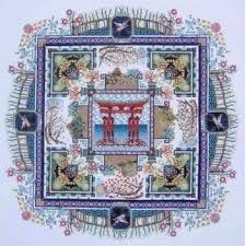 Flosstube my reflections on stitching my first chatelaine. Chatelaine Japanese Garden Mandala The Cross Stitch Pattern Biscornu Cross Stitch Cross Stitch Patterns Cross Stitch Kits