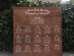 wood engraved customized seating chart wedding corporate