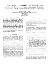 In the list of categories, click letters. Pdf Text Analysis Case Study Determining Word Frequency Based On Azerbaijan Top 500 Websites