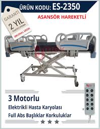 yuksekligi ayarlanabilir 3 motorlu hasta karyolasi korkuluklar