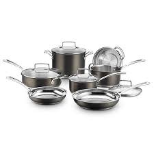 The stainless steel is considered a material biologically inert and generally safe for cooking , although it is more than proven that can release the food items under certain conditions, with the most concern the chromium. Cuisinart Black Stainless Collection 11 Pc Cookware Set