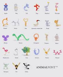 Balloon Animal Alphabet Animalfont Easy Balloon Animals Balloon Animals Balloons