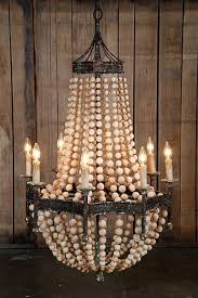 Mecox Gardens Rhonda Wood Bead Chandelier Detail Wood Bead Chandelier Chandelier Wood Beads