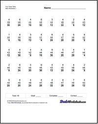 6 Maths Times Tables Worksheets Multiplication Worksheets For Four Times Table Maths Times Tables Worksheets In 2020 Subtraction Worksheets Math Practice Worksheets