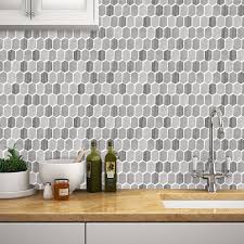 10 X 10 Pvc Peel Stick Mosaic Tile In Mocha Mosaic Tiles Tiles Adhesive Backsplash