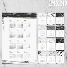 Download Premium Vector Of Black And White Marble Calendar For 2020 Vector Black And White Marble Black And White Aesthetic Calendar