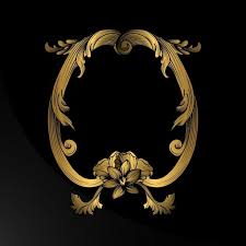 Black And Gold Barber Logo Download Ornamental Golden Frame On Black Background For Free Black Backgrounds Floral Border Design Golden Design