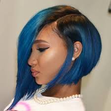 Medium Black And Blue Hairstyles 60 Showiest Bob Haircuts For Black Women Bobs Haircuts Natural Hair Styles Hair Styles