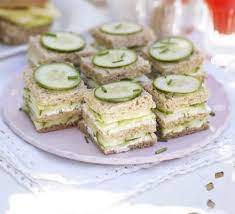 Cucumber Herb Triple Deckers Recipe Tea Party Sandwiches Tea Party Food Party Sandwiches
