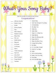 What S Your Song Baby Baby Shower Prizes Baby Shower Songs Baby Shower Games