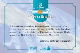 Bandera argentina (fototexto) mi universar: El Acto Protocolar Por El Dia De La Bandera Se Realizara En Pirovano