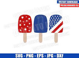 These ice pops are great for memorial day or the 4th of july! Patriotic Usa Popsicle Svg Dxf Png United States Red White Blue Cut File