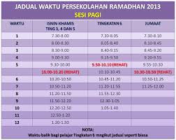 Kami tidak menjanjikan kepada anda program jadual waktu sekolah secara percuma. Jadual Waktu Persekolahan Bulan Ramadhan 2013 Smk Bandar Baru Salak Tinggi