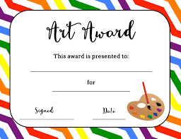 Use marker or felt pen to fill in the recipient name, reason for award whatever the reason, you will love the huge variety of free printable certificates to choose from so that the child (preschool, pre k, kindergarten, grade 1. Art Award Certificate Free Printable Art Is Basic An Elementary Art Blog