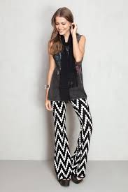Calça Estampada Preta E Branca Como Usar Calca Estampada Zig Zag Preto E Branco Preto E Branco Calca Vestidos