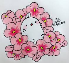 Looking to decorate your bullet journal with some cute flower doodles!? Alice Tyer On Twitter Molang Spring Sakura Pink Cute Flower Flowers Drawing Pencil Drawingpencil Pencildrawing Avl