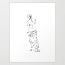 Minimal Line Illustration Study Of Venus De Milo Art Print By Thesoloboyy X Small Line Illustration Venus De Milo Art Prints