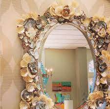 Home Glass Art Shell Mirror Mirror