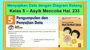 Kunci jawaban matematika kelas 5 halaman 233 asyik mencoba berikut ini adalah data pekerjaan orang tua siswa kelas iv sampai kelas vi sd nusantara 05 petani ada 25 orang. Asyik Mencoba Hal 233 Senang Belajar Matematika Kelas 5 Diagram Batang Bab 5 Youtube
