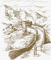 Beacons could enable the passing of messages quickly along the wall. Great Wall Of China Drawing Png 880x1040px Great Wall Of China Art Artwork Black And White