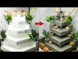 Diy amazing tabletop water fountain | diy awesome cement waterfall fountain. Beautiful Thermocol Cement Water Fountain Cemented Life Hacks Youtube Diy Fountain Concrete Fountain Diy Water Fountain