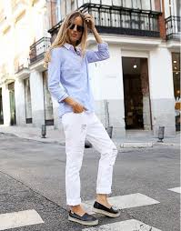 Maybe you would like to learn more about one of these? Women S Light Blue Dress Shirt White Ripped Boyfriend Jeans Black Leather Slip On Sneakers Women S Fash My Kinda Style Casual Minimalist Fashion In 2019
