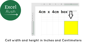 how to set cell width and height in cm and inches in excel for interior designers