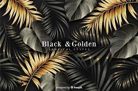 A detailed poster that goes nicely with our other black and white designs. Free Vector Realistic Dark And Golden Leaves Background
