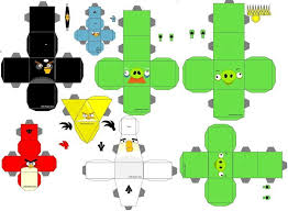 Angry Birds 3d Templates Would Be Great For End Of The Year Geometry Project Angry Birds Party Angry Birds Bird Birthday Parties
