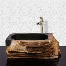 petrified wood rectangular sink java