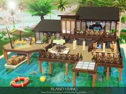 This Is My Version Of Water House From Island Living I Hope You Like It Enjoy Found In Tsr Category Sims 4 Sims House Sims 4 House Design Sims House Design