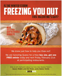 Pinned February 18th Second Entree Free For A Kiss Again Friday At Qdoba Coupon Via The Coupons App Qdoba Printable Coupons Entrees