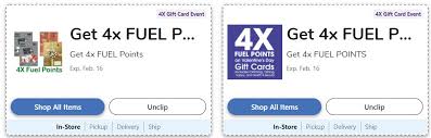 Earn 5¢ off per gallon when you earn 100 points. Current Grocery Store Gift Card Deals