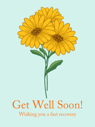 Patients are moved to a regular ward before going home. Orange Flower Get Well Card Birthday Greeting Cards By Davia