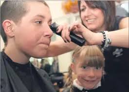 Rachel's close shave raises funds for friend