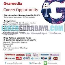 Lowongan kerja lampung, peluang usaha dan karir di lampung terbaru hari ini, informasi loker koran lampung dan situs lowongan kerja maret 2021. Career Opportunity At Gramedia Pakuwon Mall Surabaya May 2019 Lowongan Kerja Surabaya April 2021 Lowongan Kerja Jawa Timur Terbaru