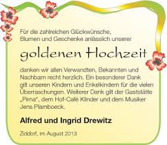 Ein halbes jahrhundert seite an seite, ist. Danksagung Goldene Hochzeit Nordkurier Anzeigen