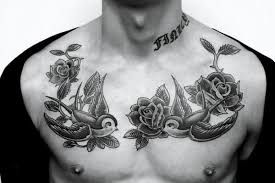 Bird And Rose Tattoo For Men Chest Tattoo Ink Tattoos For Guys Tattoos Trendy Tattoos