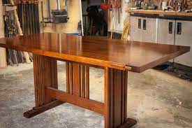 Home styles arts and crafts dining chairs feature a solid hardwood construction in a rich cottage oak finish. Arts And Craft Dining Table By Scott Parsons Lumberjocks Com Woodworking Community