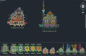 Dwg Download Mosque Architectural Detail Project Dwg Mosque Design Islamic Architecture Architecture Details Mosque Architecture